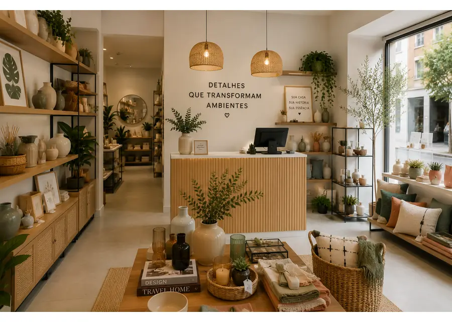 Interior de uma loja de decoração e casa